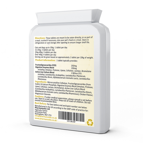 Pet-Flora Probiotics For Dogs and Cats, 120 Chicken Tablets